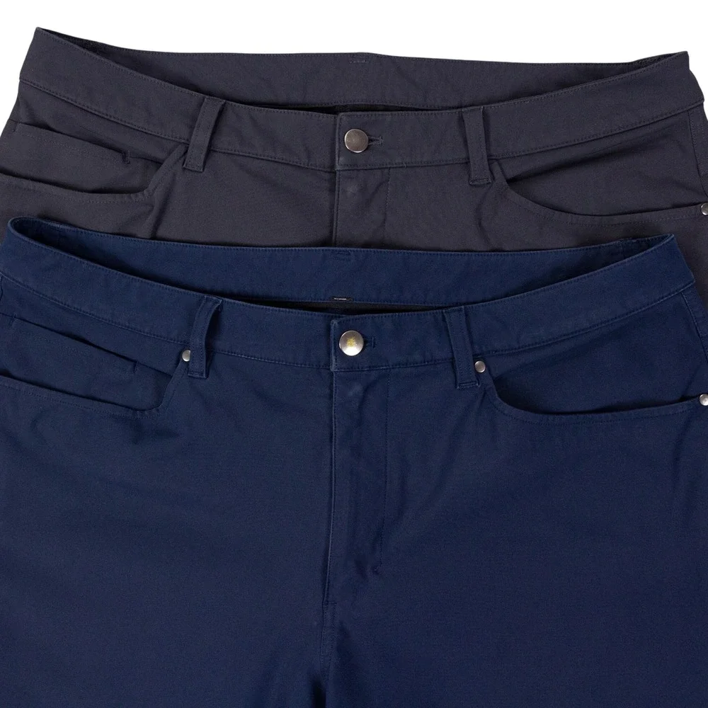 Lot of 2 Lululemon ABC Pants Classic Fit Warpstreme Mens 36 Blue Grey Tech Chino